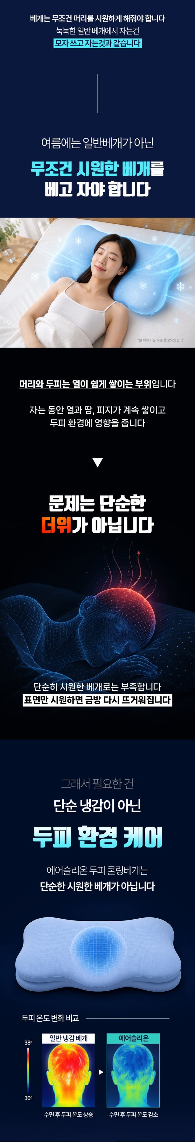 에어슬리온 프리미엄 두피 쿨링베개 상세 이미지 2